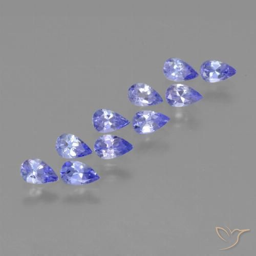 2.00ctw Naturale Intenso Viola Blu Tanzanite, Forma a pera, VS