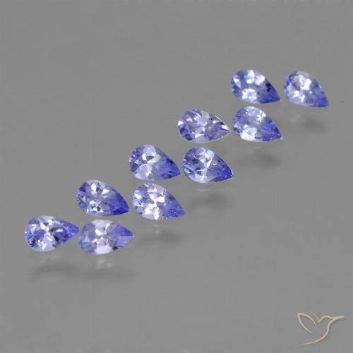 2.06ctw Naturale Blu medio Tanzanite, Forma a pera, VS