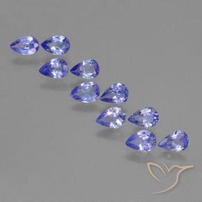 Gemme di Tanzanite Intenso Viola Blu naturale da 3.06 ct, Forma a pera, VS