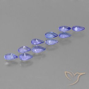 Gemme di Tanzanite Intenso Viola Blu naturale da 3.06 ct, Forma a pera, VS