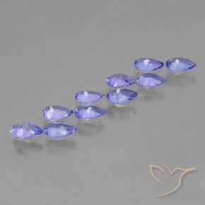 Gemme di Tanzanite Intenso Viola Blu naturale da 3.65 ct, Forma a pera, VS