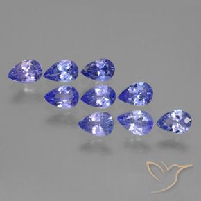 Gemme di Tanzanite Intenso Viola Blu naturale da 3.26 ct, Forma a pera, VS