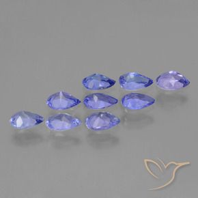Gemme di Tanzanite Intenso Viola Blu naturale da 3.26 ct, Forma a pera, VS