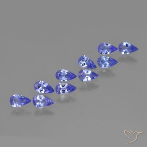 Gemme di Tanzanite Blu scuro naturale da 1.72 ct, Forma a pera, VS