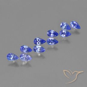Gemme di Tanzanite Blue violetto scuro naturale da 2.07 ct, Forma a pera, VS