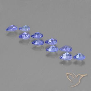 Gemme di Tanzanite Blue violetto scuro naturale da 2.07 ct, Forma a pera, VS