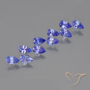 Gemme di Tanzanite Blue violetto scuro naturale da 2.54 ct, Forma a pera, VS
