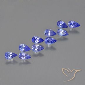 Gemme di Tanzanite Blue violetto scuro naturale da 2.24 ct, Forma a pera, VS