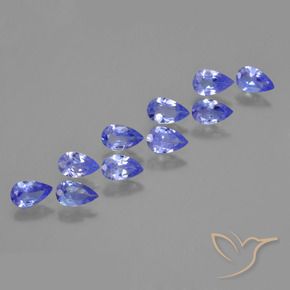 Gemme di Tanzanite Intenso Viola Blu naturale da 2.25 ct, Forma a pera, VS