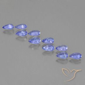 Gemme di Tanzanite Intenso Viola Blu naturale da 2.25 ct, Forma a pera, VS