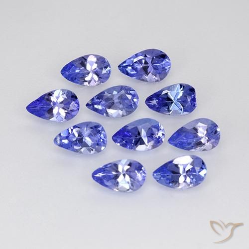 2.19ctw Naturale Blue violetto scuro Tanzanite, Forma a pera, VS