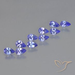 Gemme di Tanzanite Intenso Viola Blu naturale da 2.05 ct, Forma a pera, VS