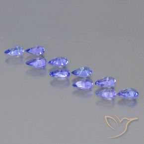 Gemme di Tanzanite Intenso Viola Blu naturale da 2.10 ct, Forma a pera, VS