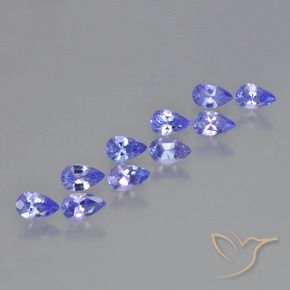Gemme di Tanzanite Intenso Viola Blu naturale da 2.51 ct, Forma a pera, VS