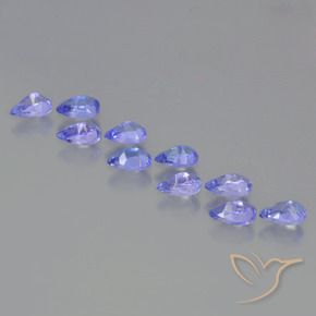 Gemme di Tanzanite Intenso Viola Blu naturale da 2.51 ct, Forma a pera, VS