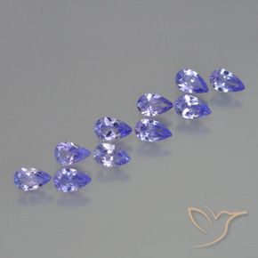 Gemme di Tanzanite Intenso Viola Blu naturale da 2.21 ct, Forma a pera, VS