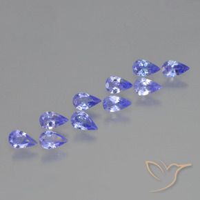 Gemme di Tanzanite Intenso Viola Blu naturale da 1.66 ct, Forma a pera, VS
