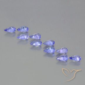 Gemme di Tanzanite Intenso Viola Blu naturale da 1.66 ct, Forma a pera, VS