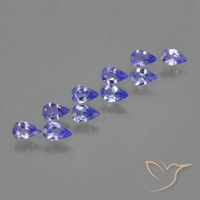Gemme di Tanzanite Intenso Viola Blu naturale da 2.05 ct, Forma a pera, VS