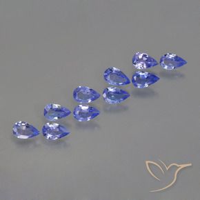 Gemme di Tanzanite Intenso Viola Blu naturale da 1.91 ct, Forma a pera, VS