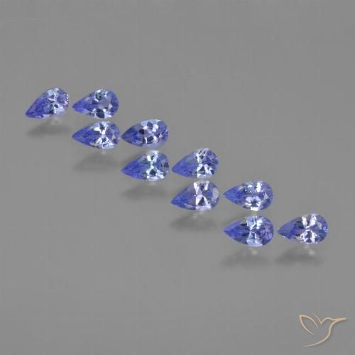 2.17ctw Naturale Intenso Viola Blu Tanzanite, Forma a pera, VS