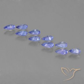 Gemme di Tanzanite Azzurro fiordaliso chiaro naturale da 2.02 ct, Forma a pera, VS