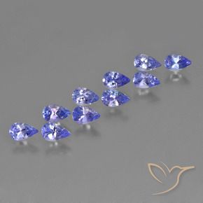 Gemme di Tanzanite Intenso Viola Blu naturale da 2.52 ct, Forma a pera, VS
