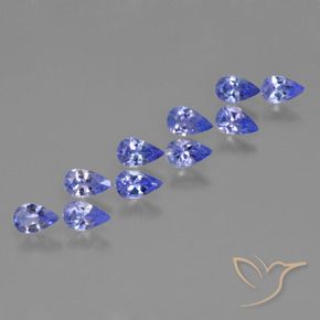 Gemme di Tanzanite Intenso Viola Blu naturale da 1.87 ct, Forma a pera, VS
