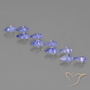Gemme di Tanzanite Intenso Viola Blu naturale da 1.87 ct, Forma a pera, VS
