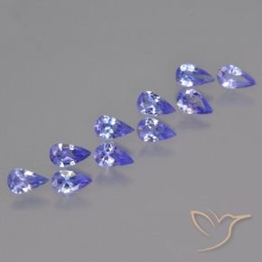 Gemme di Tanzanite Intenso Viola Blu naturale da 1.89 ct, Forma a pera, VS