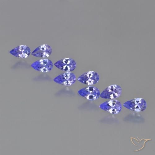 2.35ctw Naturale Intenso Viola Blu Tanzanite, Forma a pera, VS