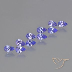 Gemme di Tanzanite Intenso Viola Blu naturale da 2.35 ct, Forma a pera, VS