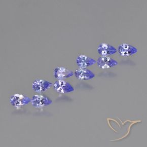 Gemme di Tanzanite Intenso Viola Blu naturale da 1.80 ct, Forma a pera, VS