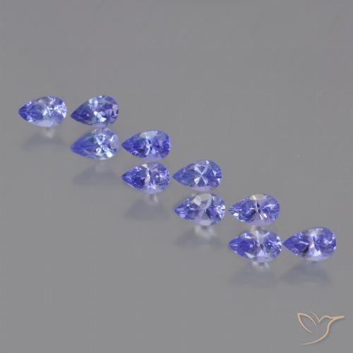 2.62ctw Naturale Intenso Viola Blu Tanzanite, Forma a pera, VS