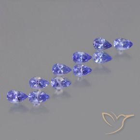 Gemme di Tanzanite Intenso Viola Blu naturale da 2.62 ct, Forma a pera, VS