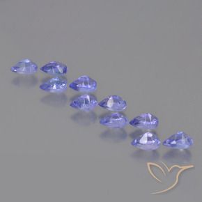 Gemme di Tanzanite Intenso Viola Blu naturale da 2.62 ct, Forma a pera, VS