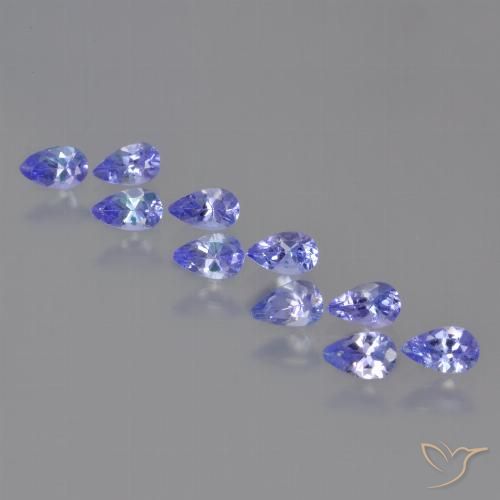 2.11ctw Naturale Intenso Viola Blu Tanzanite, Forma a pera, VS