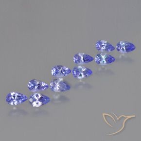 Gemme di Tanzanite Intenso Viola Blu naturale da 2.11 ct, Forma a pera, VS