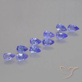 Gemme di Tanzanite Intenso Viola Blu naturale da 1.98 ct, Forma a pera, VS