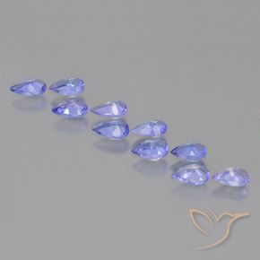 Gemme di Tanzanite Intenso Viola Blu naturale da 1.98 ct, Forma a pera, VS