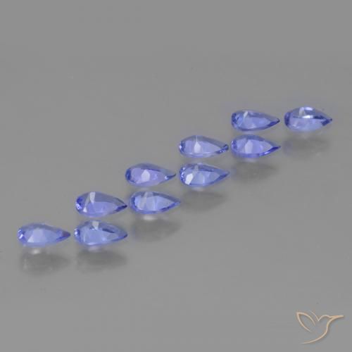 Gemme di Tanzanite Intenso Viola Blu naturale da 1.90 ct, Forma a pera, VS
