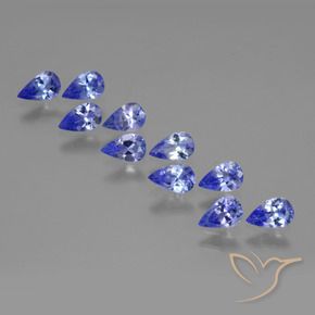 Gemme di Tanzanite Blue violetto scuro naturale da 2.15 ct, Forma a pera, VS