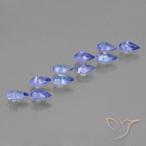 Gemme di Tanzanite Blue violetto scuro naturale da 2.15 ct, Forma a pera, VS