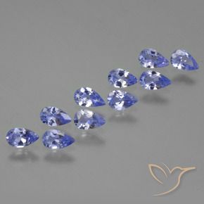 Gemme di Tanzanite Intenso Viola Blu naturale da 1.74 ct, Forma a pera, VS