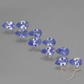 Gemme di Tanzanite Intenso Viola Blu naturale da 1.93 ct, Forma a pera, VS