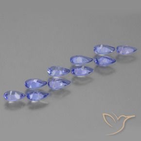 Gemme di Tanzanite Intenso Viola Blu naturale da 1.93 ct, Forma a pera, VS
