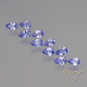 Gemme di Tanzanite Intenso Viola Blu naturale da 1.89 ct, Forma a pera, VS