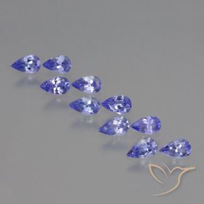 Gemme di Tanzanite Intenso Viola Blu naturale da 2.12 ct, Forma a pera, VS