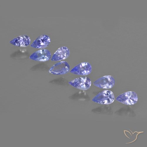 2.12ctw Naturale Intenso Viola Blu Tanzanite, Forma a pera, VS