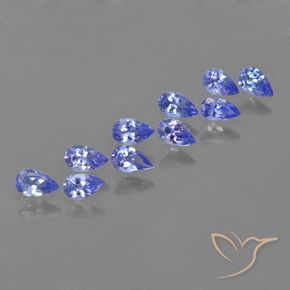 Gemme di Tanzanite Blu viola intenso naturale da 2.16 ct, Forma a pera, VS